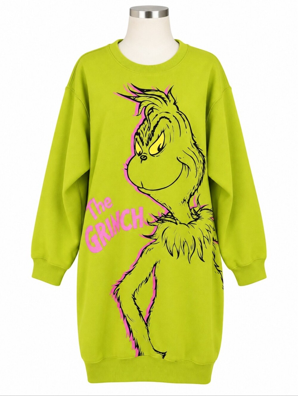 Hybrid Dr. Seuss The Grinch Sweatshirt Dress Womens 2X Green Graphic Christmas